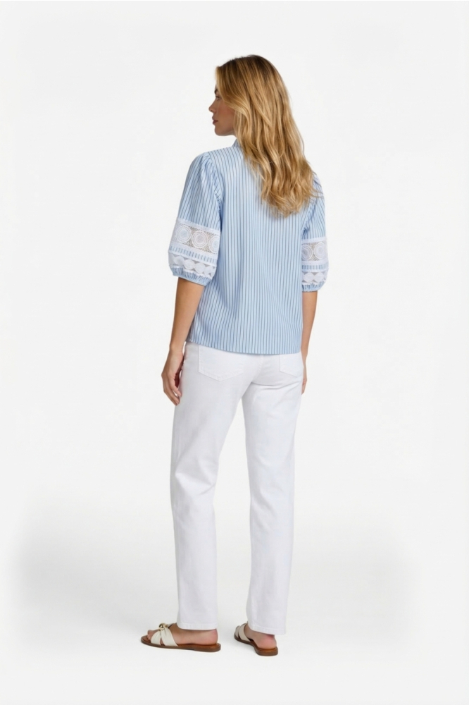 C&S The Label blauwe dames blouse | Model