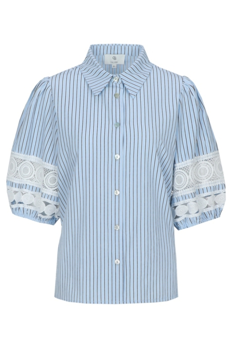 C&S The Label blauwe dames blouse | Vooraanzicht