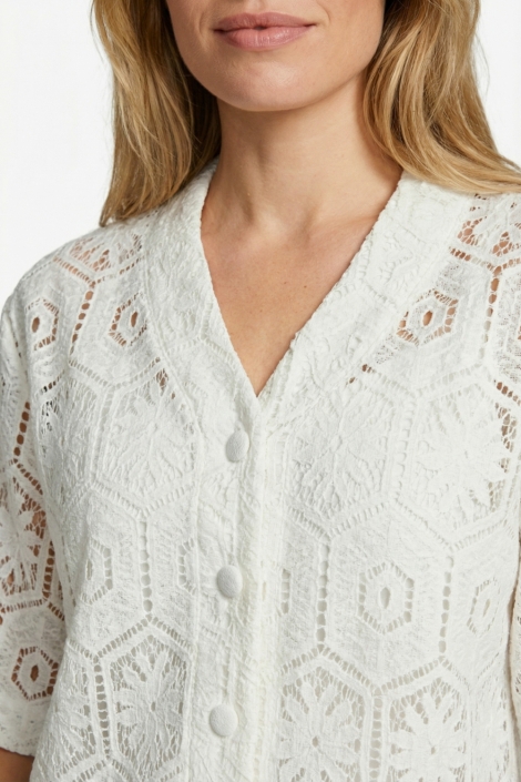 C&S The Label beige dames blouse | Close up