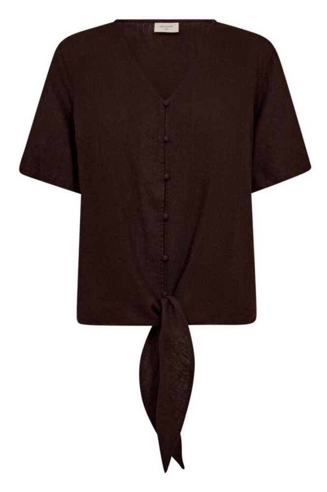 Freequent bruine dames blouse | Vooraanzicht