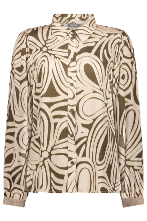 Geisha groene dames blouse | Vooraanzicht