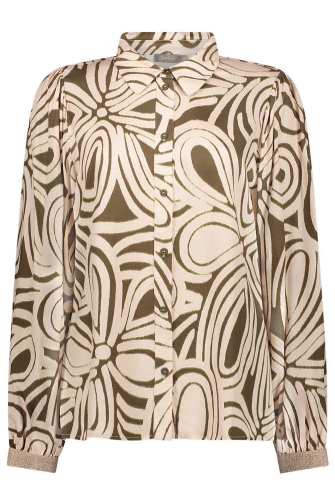 Geisha groene dames blouse | Vooraanzicht