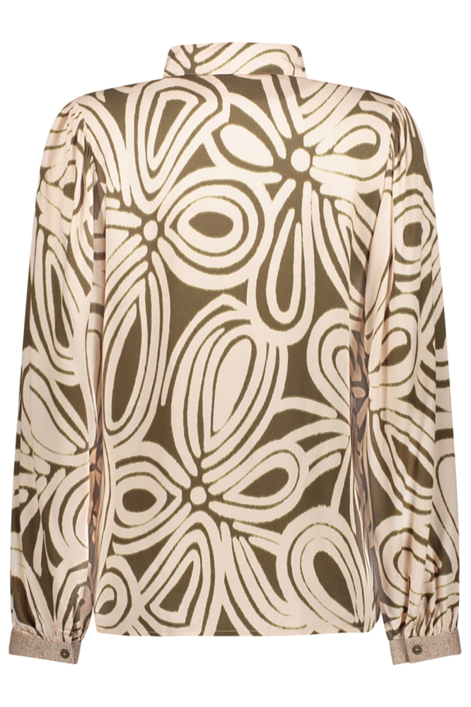 Geisha groene dames blouse | Achteraanzicht