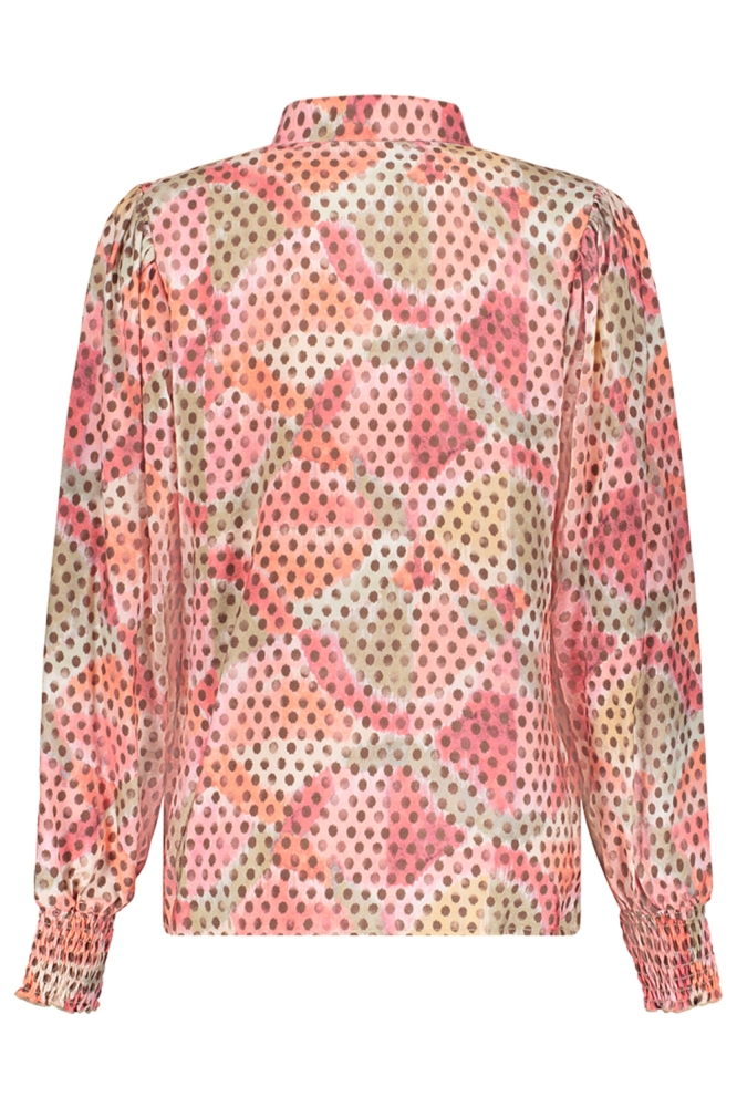 Geisha oranje dames blouse | Achteraanzicht