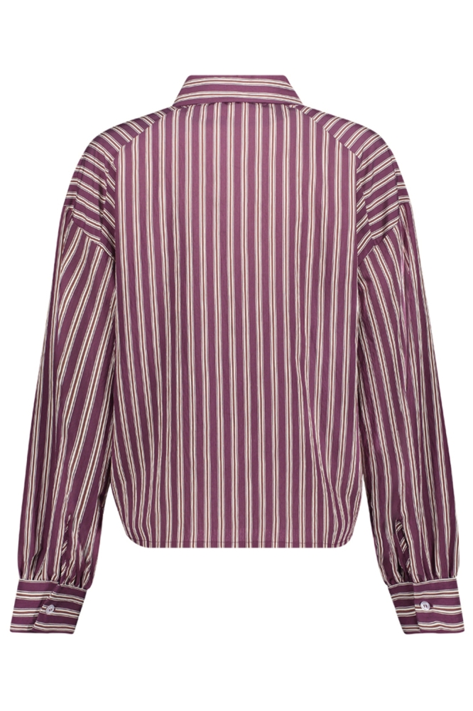Geisha paarse dames blouse | Achteraanzicht
