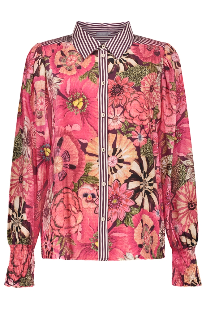 Geisha paarse dames blouse | Vooraanzicht