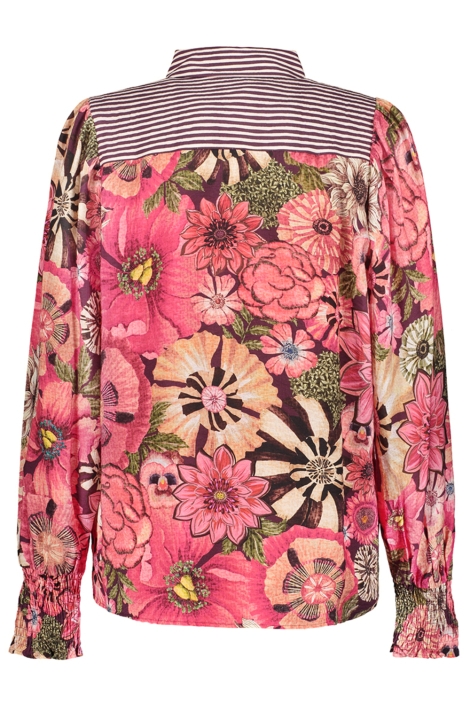 Geisha paarse dames blouse | Achteraanzicht