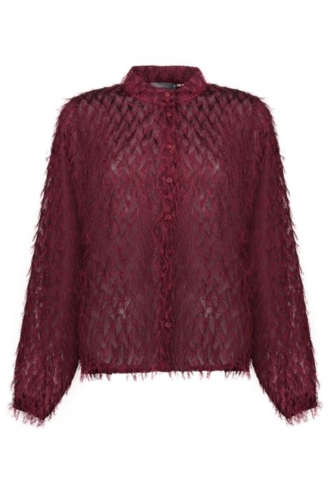 Geisha bordeaux dames blouse | Vooraanzicht