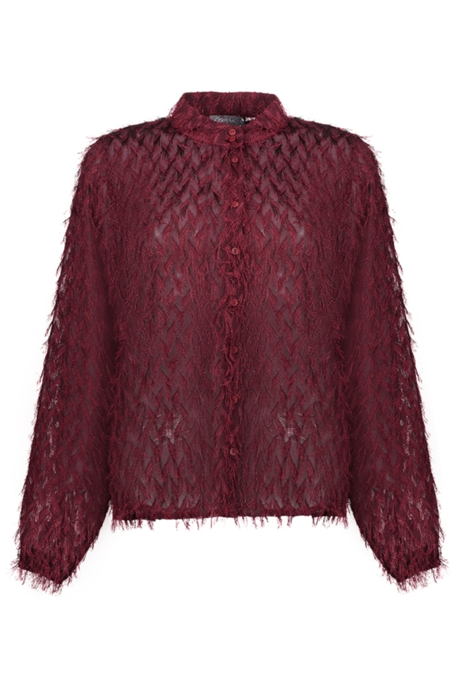 Geisha bordeaux dames blouse | Vooraanzicht
