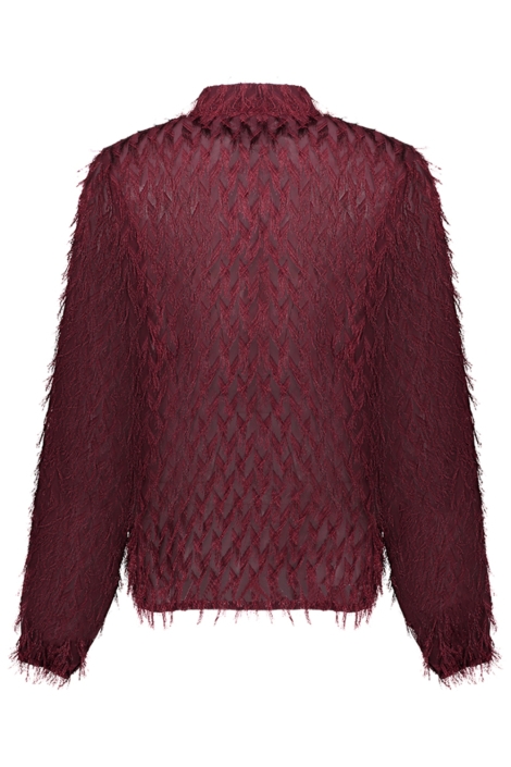 Geisha bordeaux dames blouse | Achteraanzicht