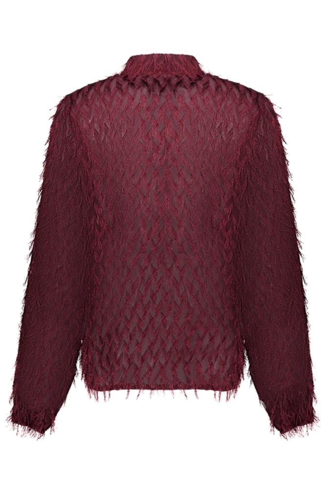 Geisha bordeaux dames blouse | Achteraanzicht