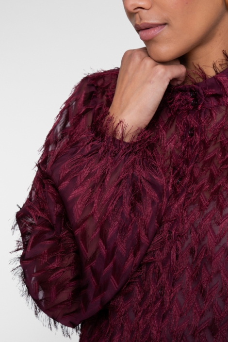 Geisha bordeaux dames blouse | Kleurstaal