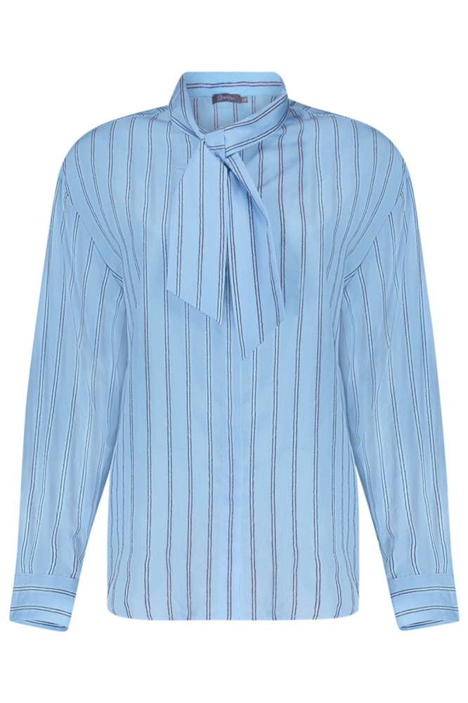 Geisha blauwe dames blouse | Vooraanzicht