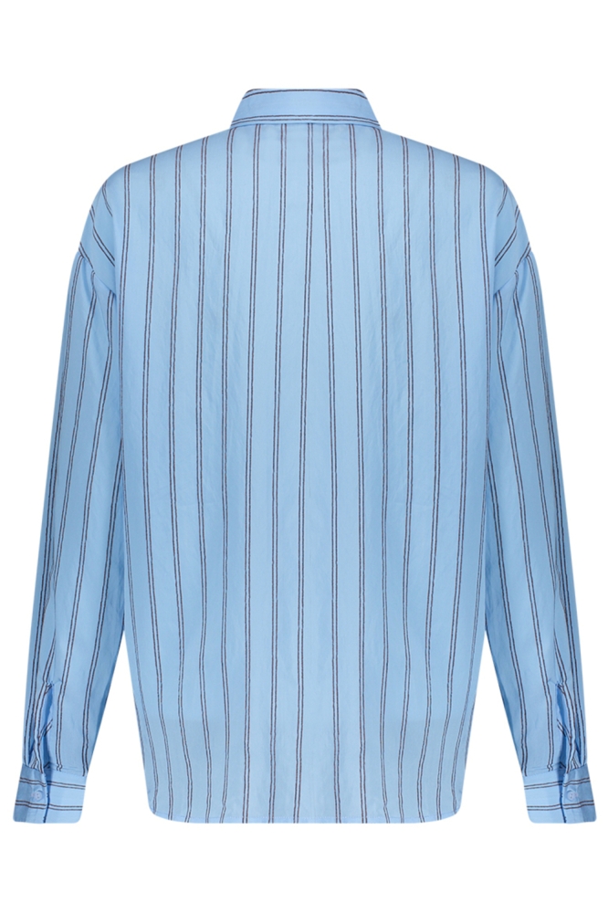 Geisha blauwe dames blouse | Achteraanzicht