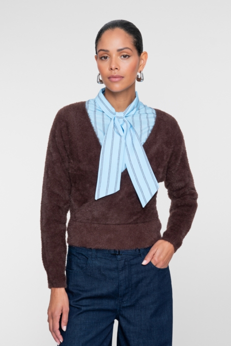 Geisha blauwe dames blouse | Model