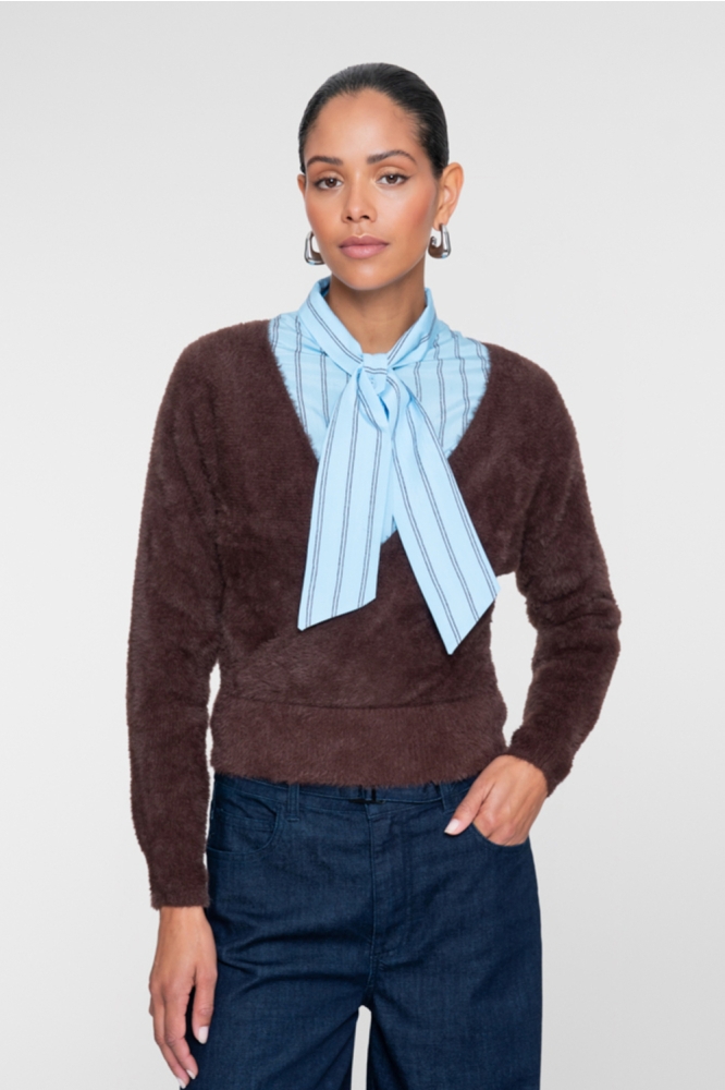 Geisha blauwe dames blouse | Model