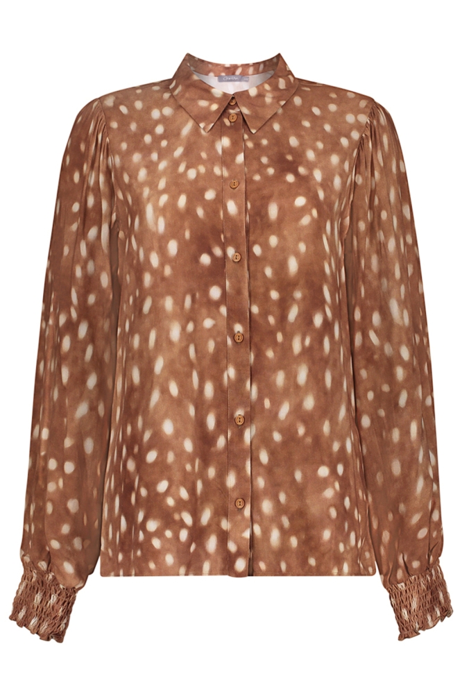 Geisha camel dames blouse | Vooraanzicht