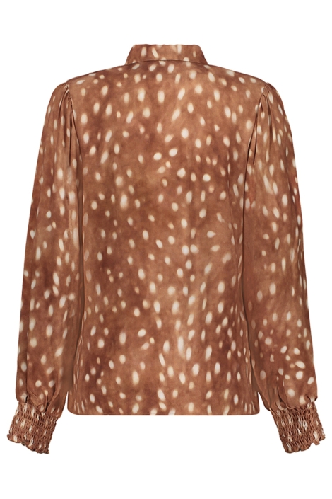 Geisha camel dames blouse | Achteraanzicht