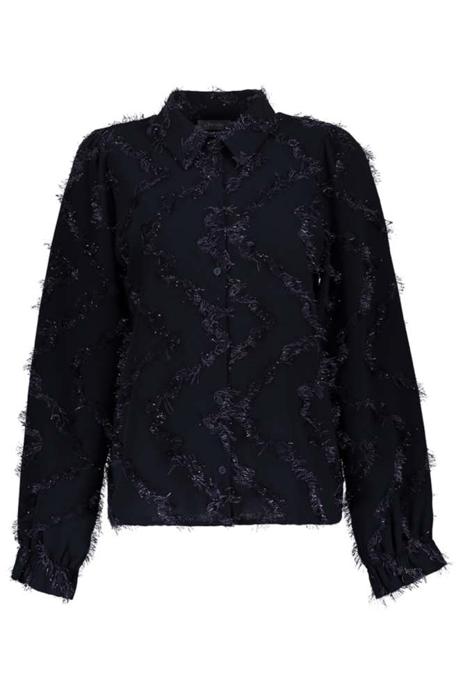 Geisha blauwe dames blouse | Vooraanzicht