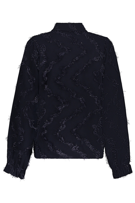 Geisha blauwe dames blouse | Achteraanzicht