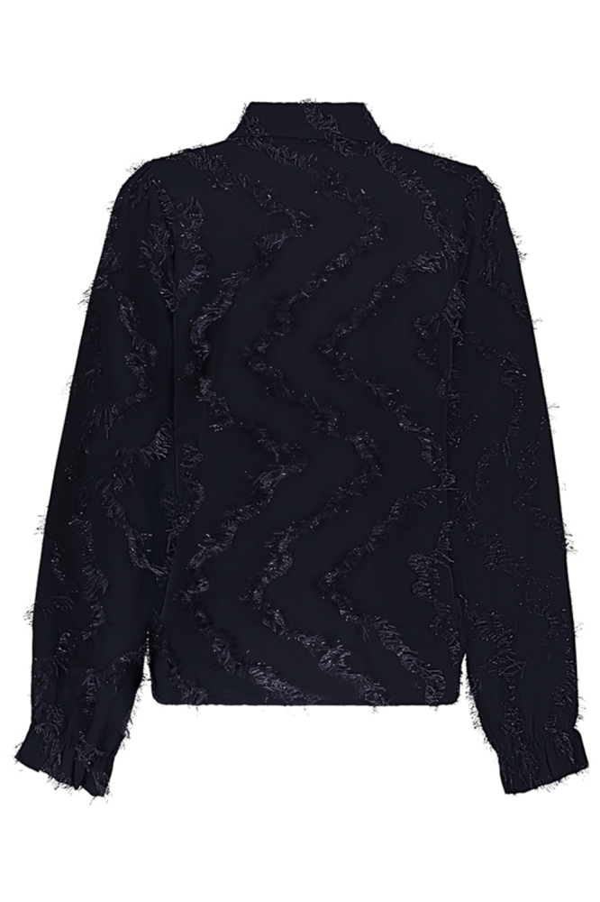 Geisha blauwe dames blouse | Achteraanzicht