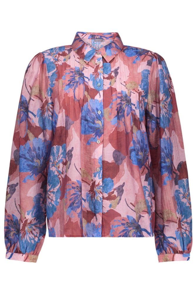 Geisha blauwe dames blouse | Vooraanzicht