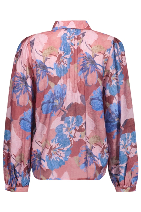 Geisha blauwe dames blouse | Achteraanzicht