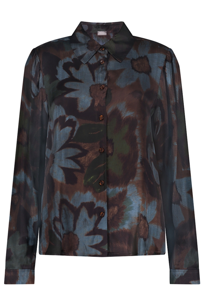 Geisha blauwe dames blouse | Vooraanzicht