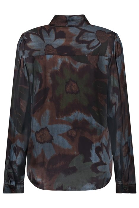 Geisha blauwe dames blouse | Achteraanzicht