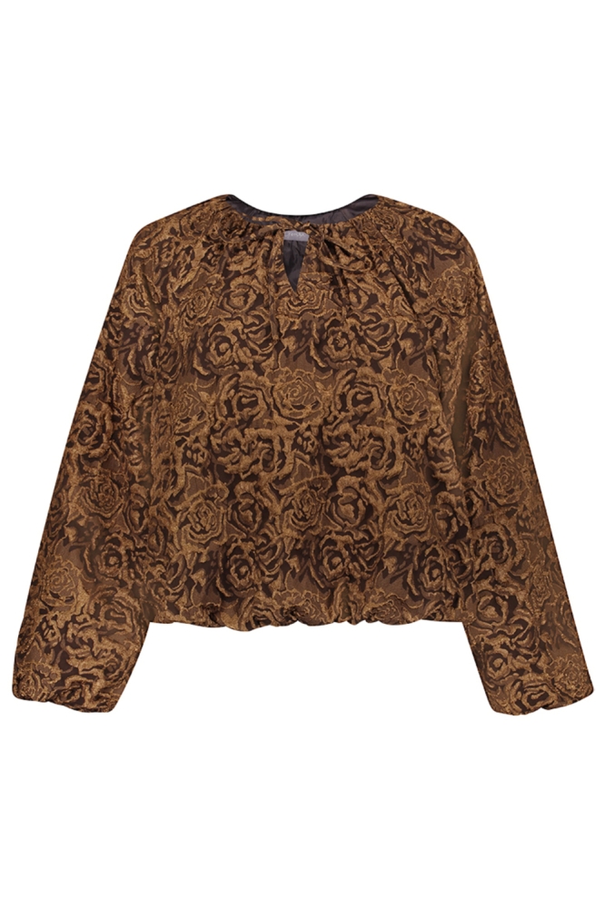 Geisha camel dames blouse | Vooraanzicht