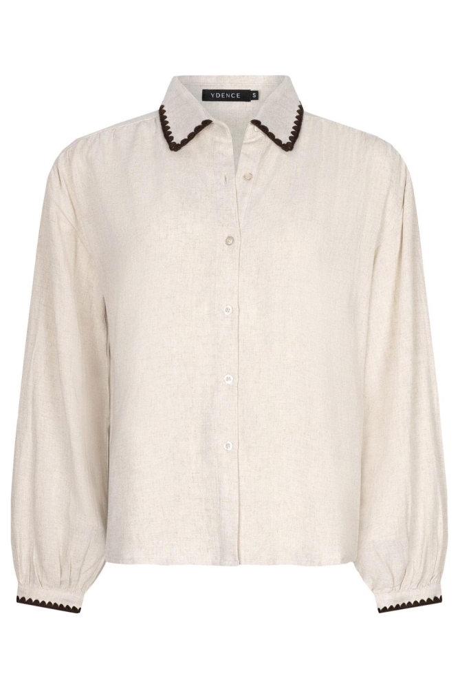 Ydence beige dames blouse | Vooraanzicht