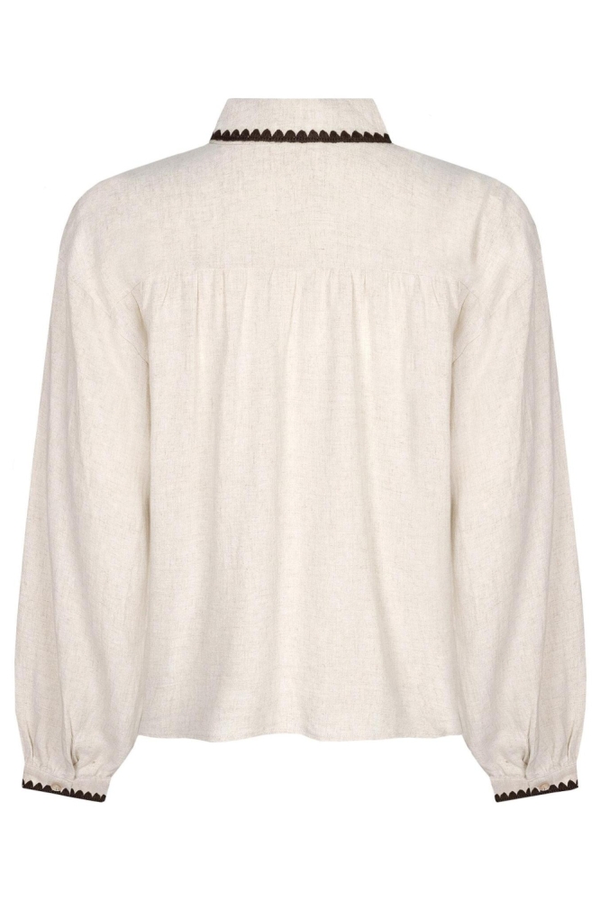 Ydence beige dames blouse | Achteraanzicht