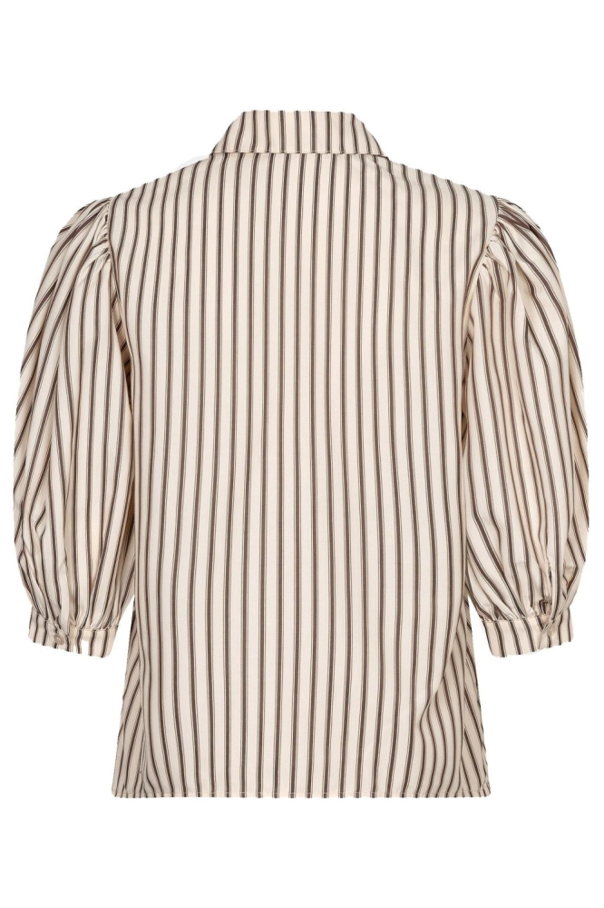 Ydence beige dames blouse | Achteraanzicht