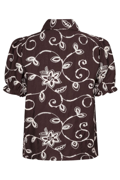 Ydence bruine dames blouse | Achteraanzicht