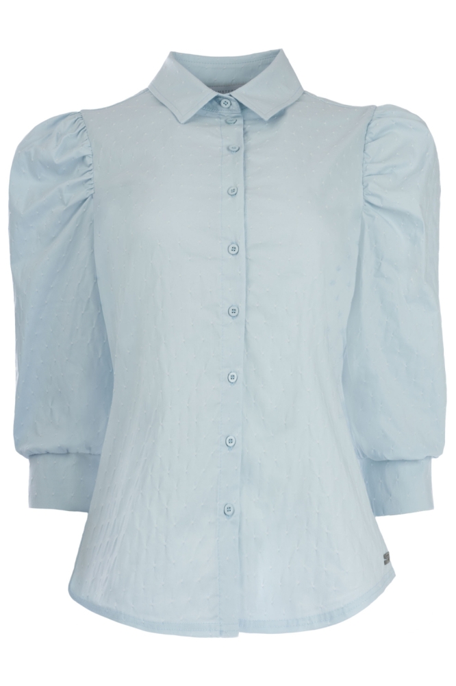TQ Amsterdam blauwe dames blouse | Vooraanzicht