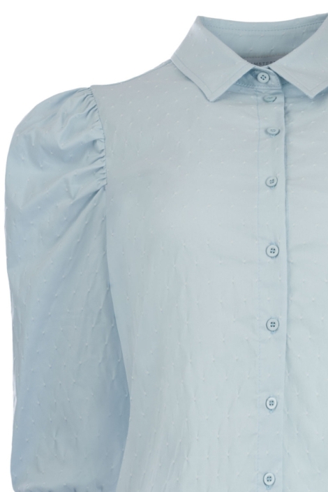 TQ Amsterdam blauwe dames blouse | Close up