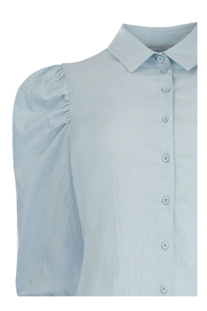 TQ Amsterdam blauwe dames blouse | Close up