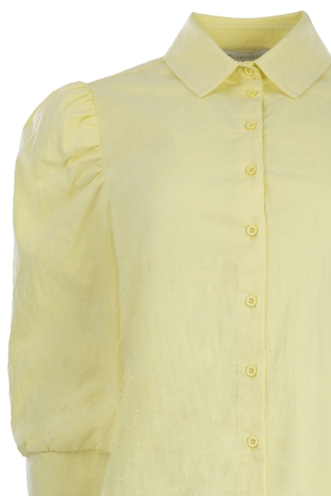 TQ Amsterdam gele dames blouse | Close up