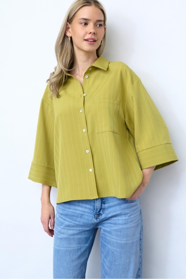 SisterS point Blouse VERINA SH SS1 20002 Lime Pinstripe