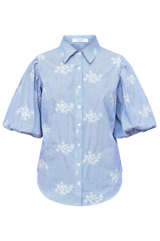 SisterS point blauwe dames blouse | Vooraanzicht