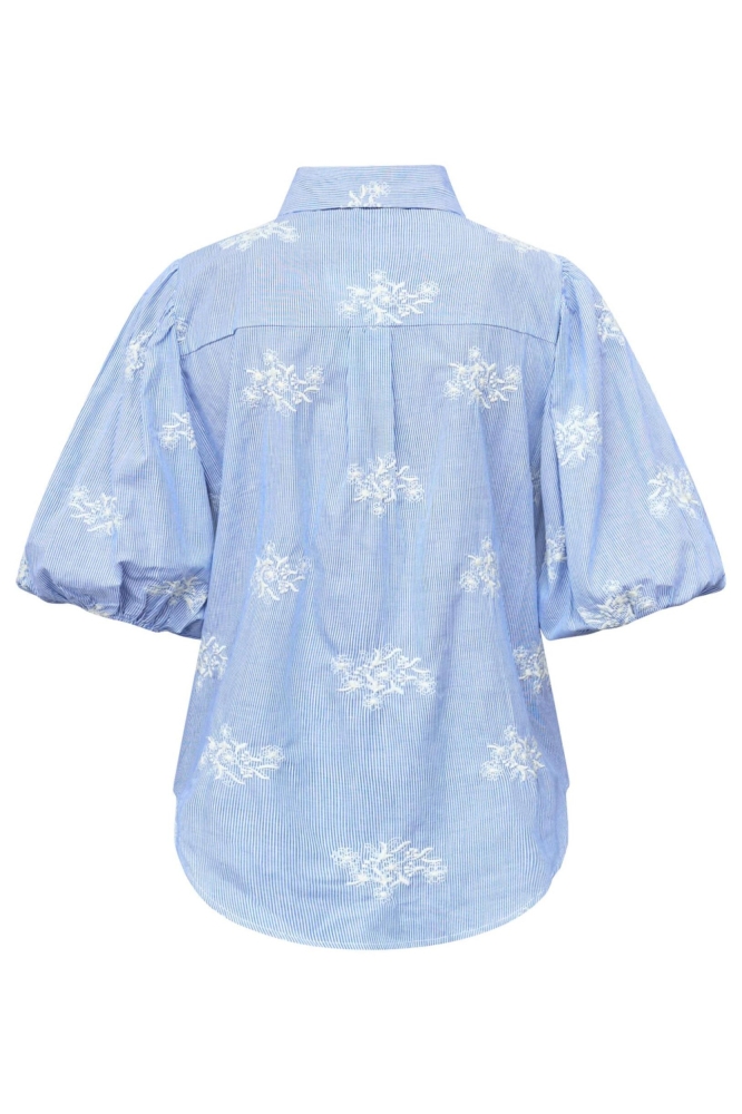 SisterS point blauwe dames blouse | Achteraanzicht