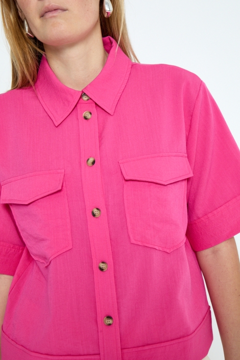 Peppercorn roze dames blouse | Close up