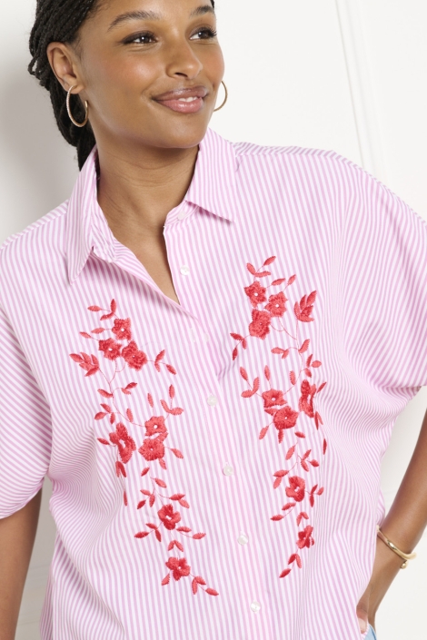 LolaLiza roze dames blouse | Close up