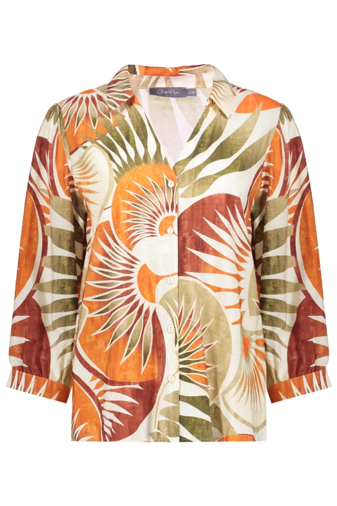 Geisha oranje dames blouse | Vooraanzicht
