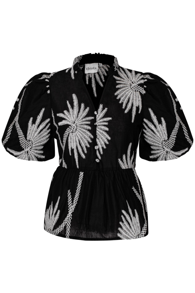 Kimara zwarte dames blouse | Vooraanzicht