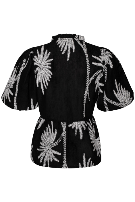 Kimara zwarte dames blouse | Achteraanzicht