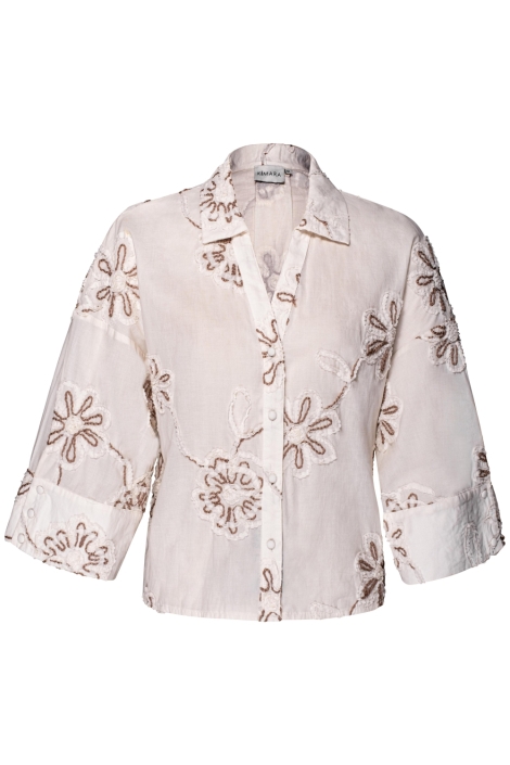 Kimara ecru dames blouse | Vooraanzicht