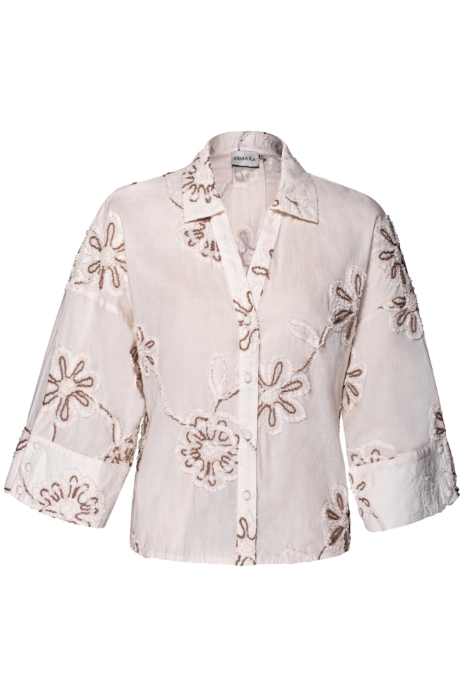 Kimara ecru dames blouse | Vooraanzicht