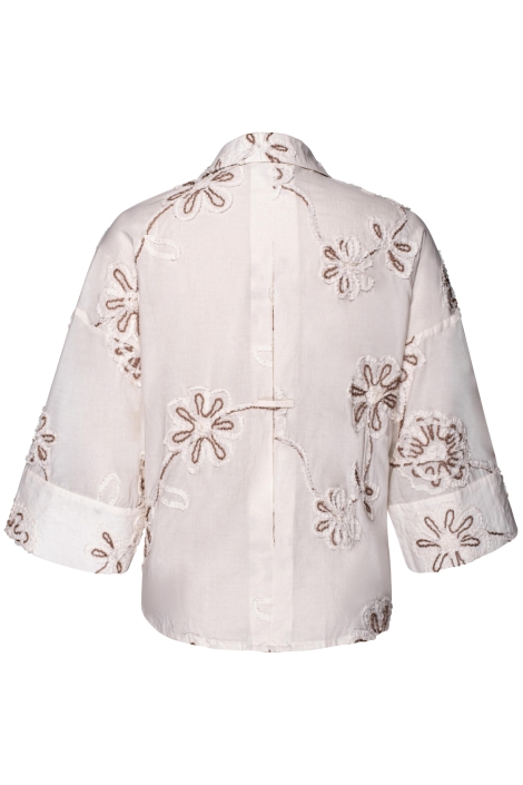Kimara ecru dames blouse | Achteraanzicht