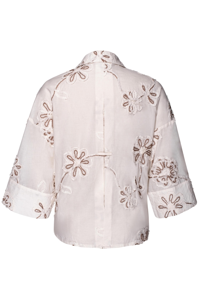 Kimara ecru dames blouse | Achteraanzicht